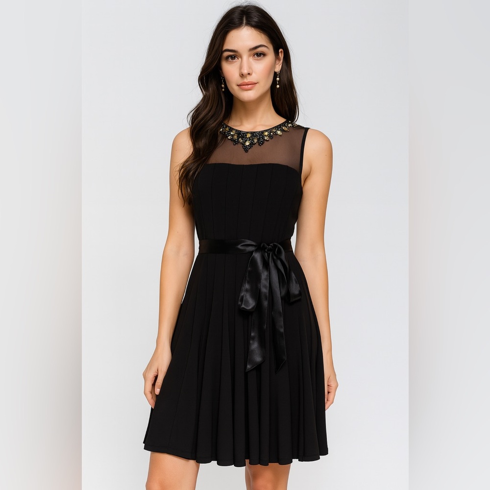 Xscape By Joanna Chen Black Midi Dress Size 6